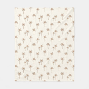 Palmen Boho Küsten-Farmhaus Beige und Tan Fleecedecke