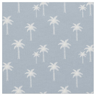 Palmen Boho Küsten Tropical Sommer Blau Stoff