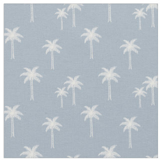 Palmen Boho Küsten Tropical Sommer Blau Stoff