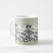 Palmen Boote Strandkaffee Tasse Tasse (Vorderseite Links)