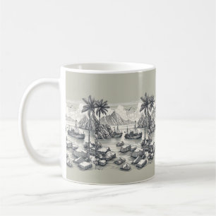 Palmen Boote Strandkaffee Tasse Tasse