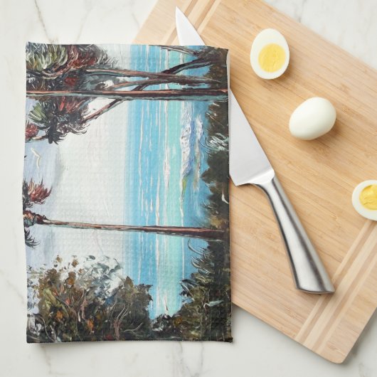 Palmen-Bucht Handtuch (Viertel Falte)