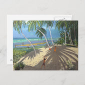 Palmen Clovelly Beach Barbados 2013 Postkarte (Vorne/Hinten)