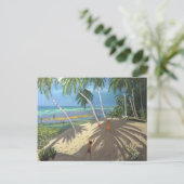 Palmen Clovelly Beach Barbados 2013 Postkarte (Stehend Vorderseite)