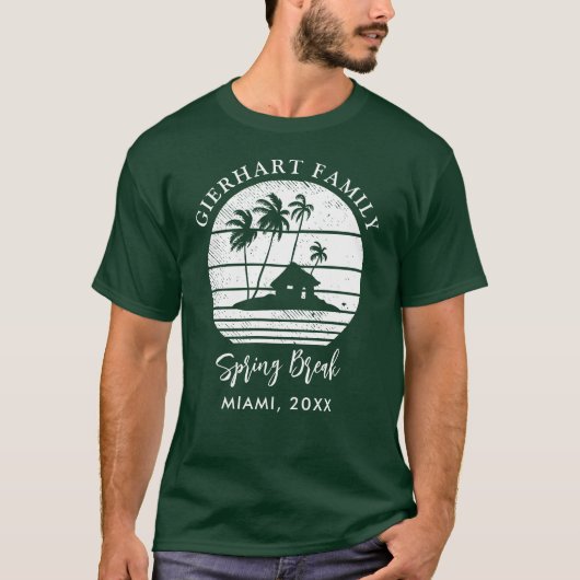 Palmen Custom Spring Break Beach Urlaub T-Shirt (Vorderseite)