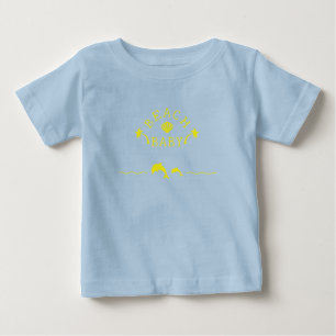 Palmen & Delfine Gelber Strand Baby T-shirt