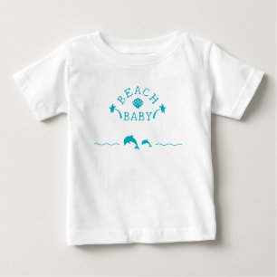 Palmen & Delfine Türkis Strand Baby T-shirt