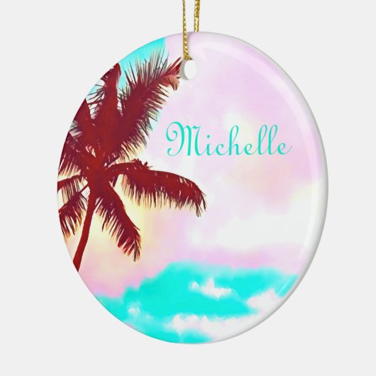 Palmen der Insel Keramik Ornament (Links)