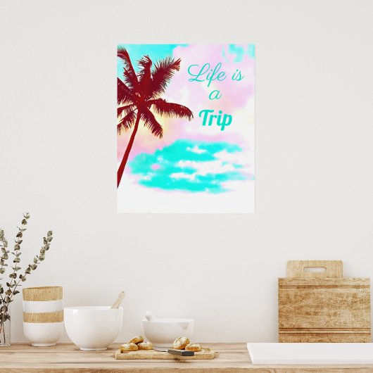 Palmen der Insel Poster (Küche)