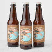 Palmen der tropischen Hawaiianischen Insel auf Imi Bierflaschenetikett (Flaschen)