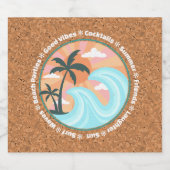 Palmen der tropischen Hawaiianischen Insel auf Imi Bierflaschenetikett (Einzelnes Label)