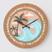 Palmen der tropischen Hawaiianischen Insel auf Imi Große Wanduhr (Vorderseite)