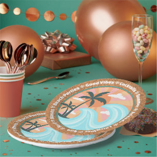 Palmen der tropischen Hawaiianischen Insel auf Imi Pappteller