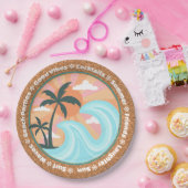 Palmen der tropischen Hawaiianischen Insel auf Imi Pappteller (Party)