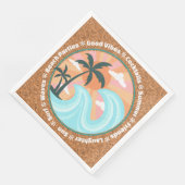 Palmen der tropischen Hawaiianischen Insel auf Imi Serviette (Ecke)