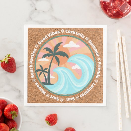 Palmen der tropischen Hawaiianischen Insel auf Imi Serviette (Beispiel)