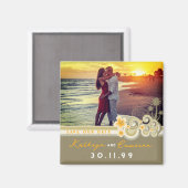 Palmen der tropischen Wellen Hibiskus Save the Dat Magnet (Vorderseite/Rückseite)