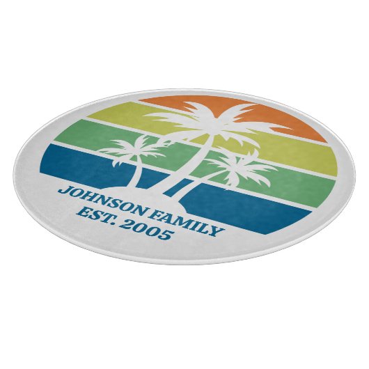 Palmen des Custom Tropical Island House Schneidebrett (Ecke)