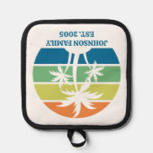 Palmen des Custom Tropical Island House Topflappen (Vorderseite)