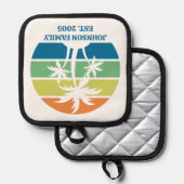 Palmen des Custom Tropical Island House Topflappen (Vorderseite/Rückseite)