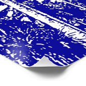 Palmen Design Blaue und weiße posterisierte Wirkun Poster (Ecke)