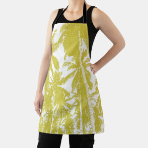 Palmen Design in Gold und Weiß Schürze