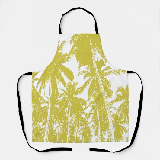 Palmen Design in Gold und Weiß Schürze (Vorderseite)