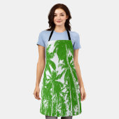 Palmen Design in Grün und Weiß Schürze (Getragen)