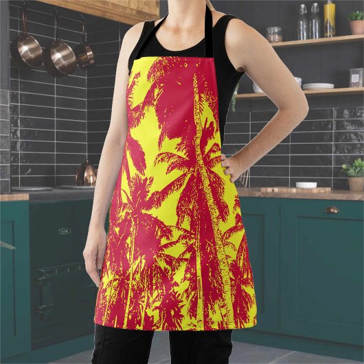 Palmen Design in Rot und Gelb Schürze