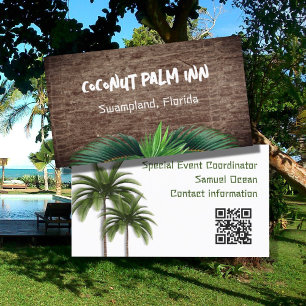 Palmen Doppel seitige QR-Code Visitenkarten Telefonnummerkarte