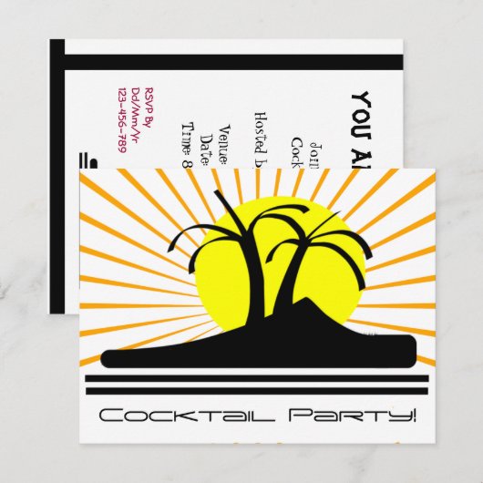 Palmen Einladung (Vorne/Hinten)