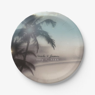Palmen Elegant Chic Tropische Strandparty Pappteller