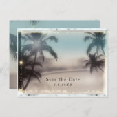 Palmen Elegante Tropical Beach Einladung (Vorne/Hinten)