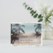 Palmen Elegante Tropical Beach Einladung (Stehend Vorderseite)