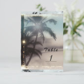 Palmen Elegante Tropical Beach Tischnummer (Stehend Vorderseite)