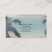 Palmen Eleganter tropischer Strand Klassischer Chi Visitenkarte (Rückseite)