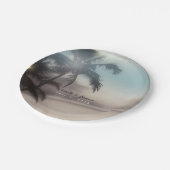 Palmen Elegantes elegantes tropisches Party Pappteller (Schrägansicht)