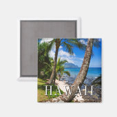 Palmen entlang Hideaways Beach Magnet (Vorderseite/Rückseite)