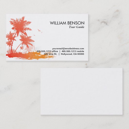 Palmen (Farbe) Visitenkarte (Vorne/Hinten)
