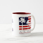Palmen-Flaggen-Hawaii-Tasse Zweifarbige Tasse (VorderseiteRechts)