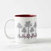 Palmen-Flaggen-Hawaii-Tasse Zweifarbige Tasse (Links)