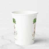 Palmen Flamingo Monogramm Wappen Junggesellinnenab Pappbecher (Rechts)
