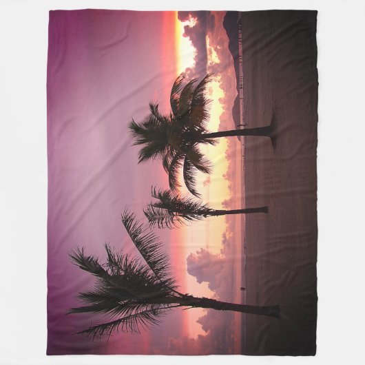 Palmen Fleecedecke (Vorderseite)