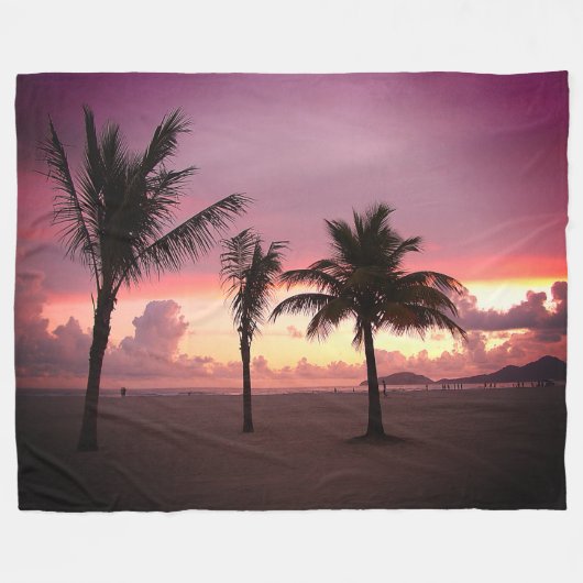 Palmen Fleecedecke (Vorderseite (Horizontal))