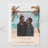 Palmen Foto Save the Date Karte (Rückseite)