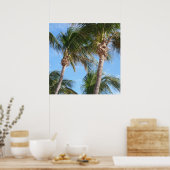 Palmen gegen den blauen Himmel Poster (Küche)