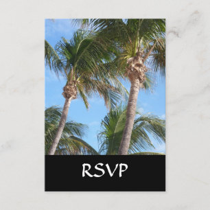 Palmen gegen den blauen Himmel RSVP Karte