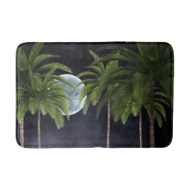 Palmen gegen den Mond Badematte