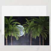 Palmen gegen den Mond Briefpapier (Vorne/Hinten)