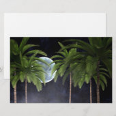 Palmen gegen den Mond Briefpapier (Vorne/Hinten)